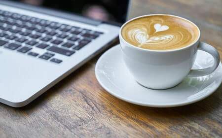 laptop with Coffee
